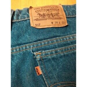 Vintage Levi's 517 Blue Orange Tab USA Made 38x32 Jeans